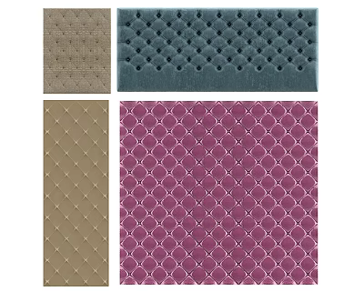 Textured Soft Upholstery in Various Colors with Decorative Patterns for Interior Design 3d model