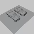 Two Vintage White And Yellow Coupe Cars With Retro Design And Classic Style
