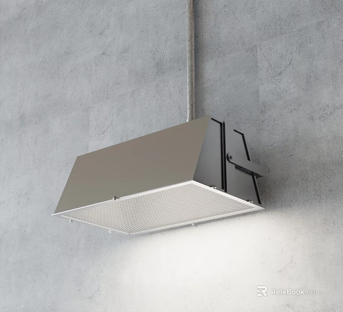 Modern Wall Light With Sleek Metal Design And Soft Illumination On Gray Concrete Wall 3d model 