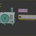 White Desktop PC Case And Monitor With Cooling Fan System Design