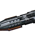 Futuristic Sci Fi Spaceship With Metallic Exterior And Advanced Engine Components 3d model