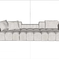 Modern Multiplayer Sofa Cream Multiplayer Sofa 3d model
