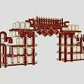 New Chinese style ancient building archway Guochao Guofeng block night market entrance and exit Meichen archway scenic spot gate tower scenic spot gate Guofeng entrance and exit market night city entrance and exit 3d model