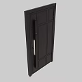 Modern Brown And White Interior Swing Doors With Vertical Stripe Design