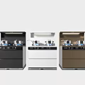 Modern Kitchen Appliances Black White Brown Integrated Cookers With Pots On Top