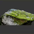 Natural Stone With Lush Green Moss Covering Its Textured Surface And Organic Details