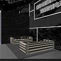 Modern Car Showroom Interior With Large Screen Display And Showcased Vehicle