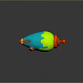 Colorful Toy Bomb Weapon Featuring Blue Green Orange Splatter Design