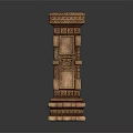 Ornate Ancient Style Stone Pillar With Intricate Carved Details And Layered Structure