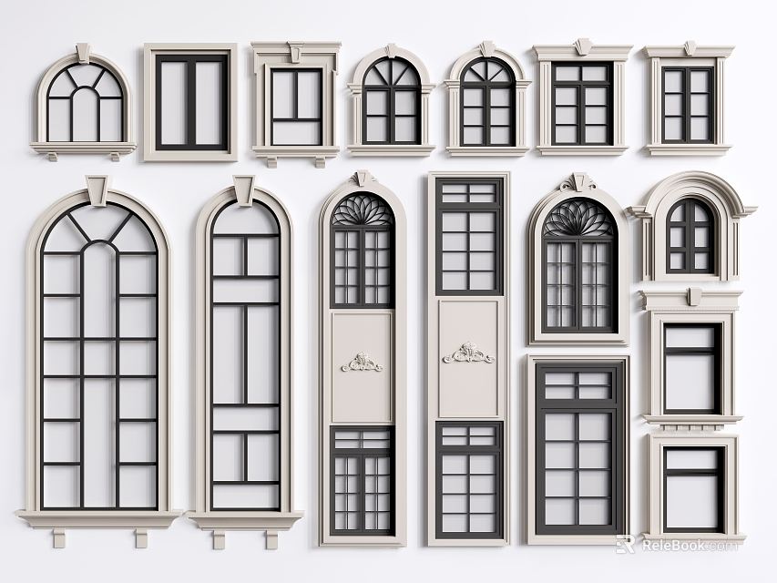 Casement Windows With Multiple Architectural Design Styles Including Classic And Modern Shapes 3d model 