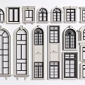 European-style window combination casement window 3d model