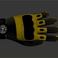 Black and Yellow Mesh Glove with Black Palm and Yellow Fingers and Small Wrist Logo