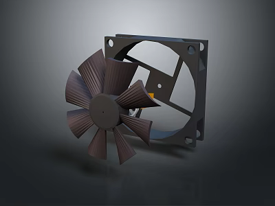 Black Cooling Fan With Rotating Blades And Sturdy Frame For Home Daily Use 3d model