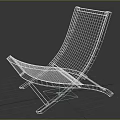 Modern Lounge Chair With Black Frame And Mesh Seat Minimalist Design