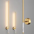Modern Gold Metal Wall Lamp With Long Strip Light And Round Base Design