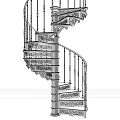 Elegant Intricate Metal Spiral Staircase with Decorative Railings and Ornate Steps