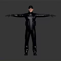 Black Tactical Uniform With Long Sleeve Top Multiple Pockets Pants And Cap
