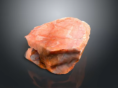 Natural Red Textured Stone And Solid Wood Elements For Modern Home Decor 3d model