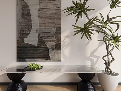 Quiet abstract painting decorative painting 3d model