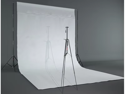 Commercial Photography Studio Equipment With White Backdrop Tripod And Stands 3d model