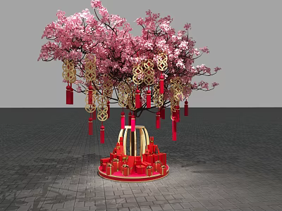 Peach Tree New Year Gift Box Gift Hanging Artistic Beauty Chen New Year 3d model