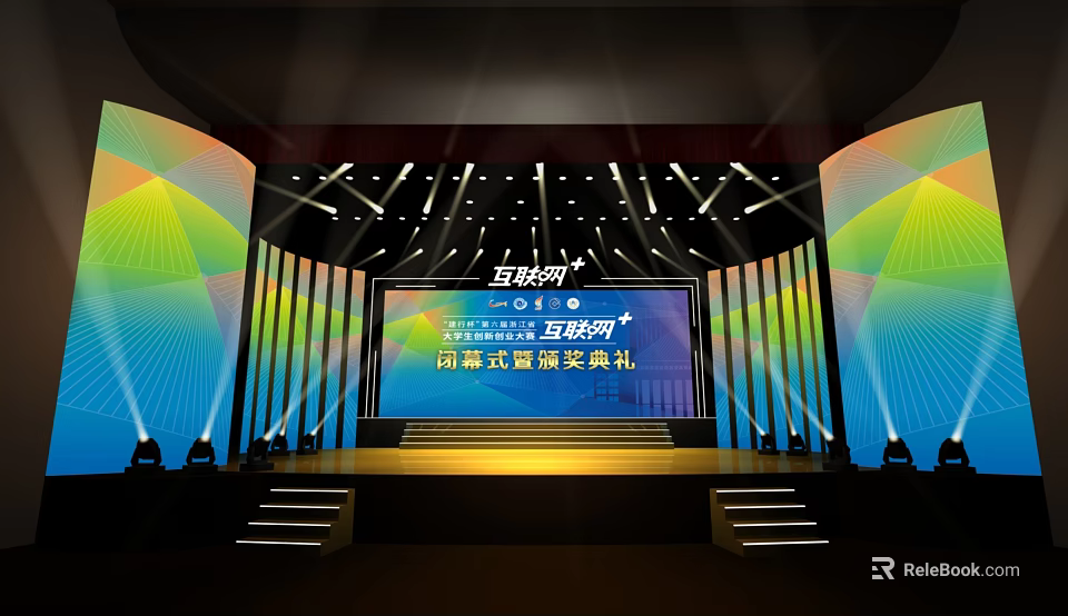 Internet Live Streaming Products Awards Ceremony with Stage Lighting and Setup 3d model 
