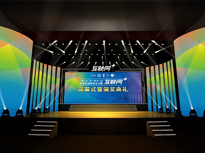 Internet Live Streaming Products Awards Ceremony with Stage Lighting and Setup 3d model