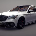 White Mercedes Benz Luxury Sedan With Sporty Look