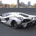 Lamborghini White Sports Car Aerodynamic Sleek Body Scissor Doors Modern Headlights Design