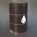 Industrial Equipment Metal Oil Drum with White Drop Logo and Brown Finish