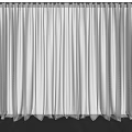 White Curtains Covering Full Window in Room With White Walls and Dark Wooden Floor