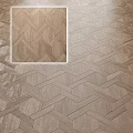 Wood Look Floor Tiles With Herringbone And Hexagonal Geometric Pattern Design 3d model