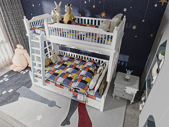 Modern Bed and Bed Children's Bed 3d model