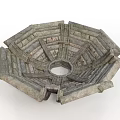 Ancient Octagonal Stone Architectural Structure With Central Circular Hole