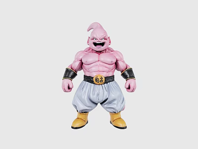 Pink Muscular Action Figure With White Pants Yellow Shoes And Black Belt 3d model