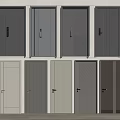 Hinged Doors With Various Colors And Panel Designs For Interior Spaces 3d model