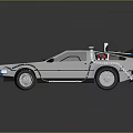 DeLorean DMC12 Car With Blue Exterior Gullwing Doors And Roof Mounted Device