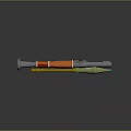 Colorful Rocket Launcher Weapon Featuring Yellow Green Red And Silver Cylindrical Parts