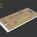 Site Layout Design Featuring Buildings Central Path And Circular Decorative Structures