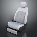 Modern Gray And White Car Seat With Red Stitching And Seatbelt Buckle Design