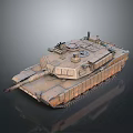 Detailed Military Tank 3D Model With Desert Brown Exterior Cannon And Armored Tracks