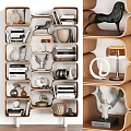 Sleek Wooden Shelving Unit With Multi Tiered Design For Books Vases Sculptures And Decorative Items