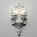 Elegant White Classic Wall Sconce with Two Bulbs and Ornate Decorative Patterns 3d model