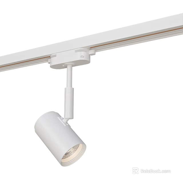 Modern White Track Mounted Adjustable Spotlight With Sleek Ceiling Lighting Design 3d model