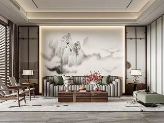 New Chinese Living Room 3d model