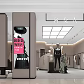 Modern Clothing Store Interior With Mannequins Hanging Garments Display Racks And Soft Lighting