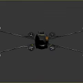 Futuristic Sci Fi Fighter Spaceship With Dark Gray And Orange Accents And Multiple Wings