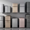Modern Refrigerators and Freezers Display with Various Colors and Styles Collection