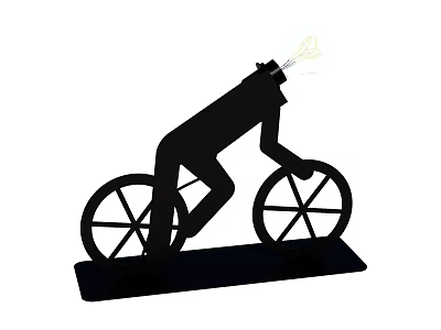Creative Table Lamp With Bicycle Silhouette Design For Modern Home Decor 3d model