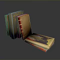 Vintage Books as Daily Living Essentials with Various Color Covers Stacked and One Lying